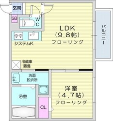 白石駅 徒歩9分 3階の物件間取画像